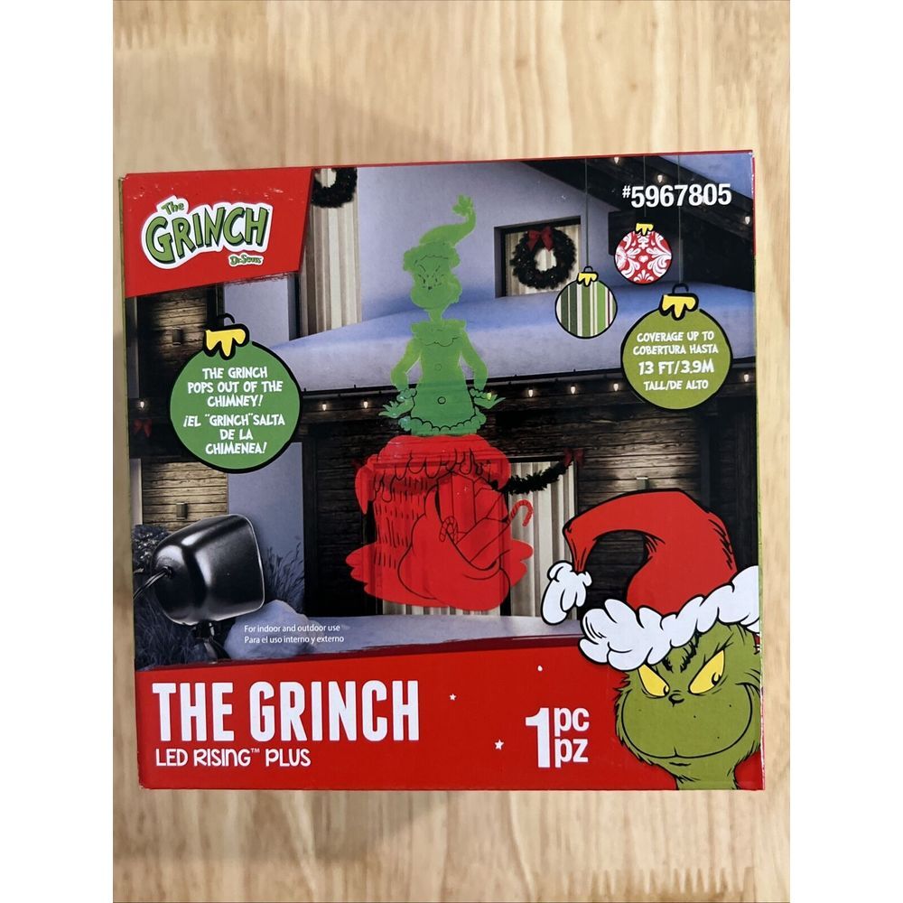 Grinch Lightshow Multi-function Red Green Pops Out Chimney LED 5967805 Christmas